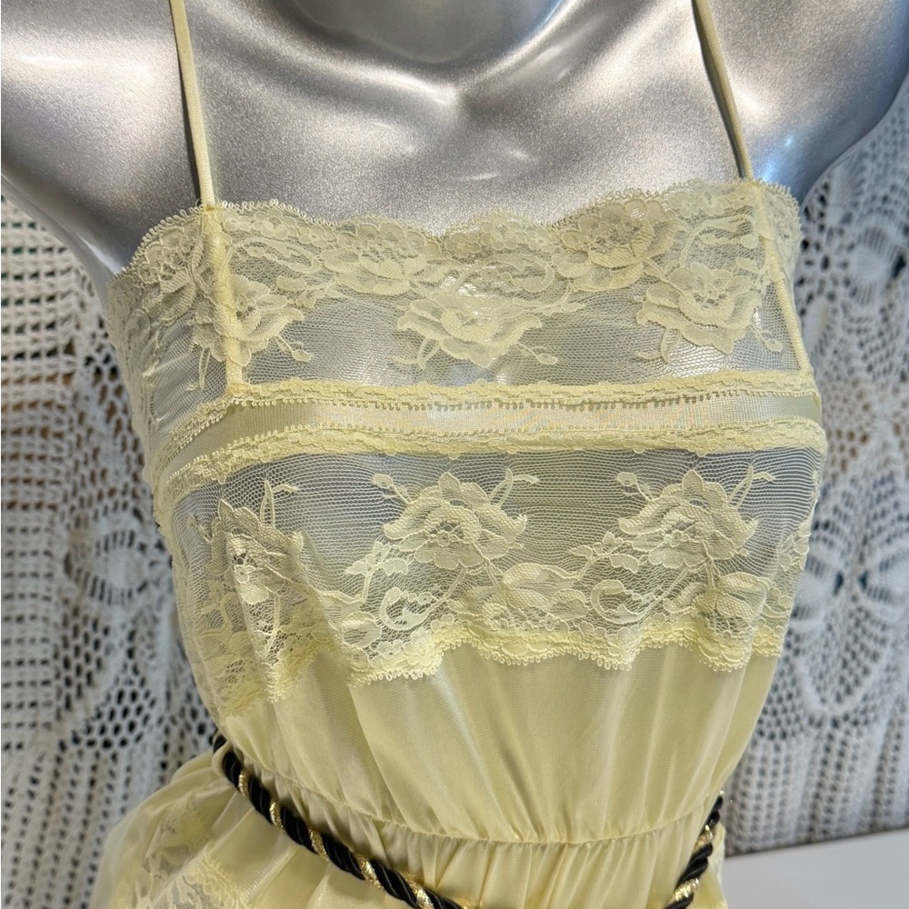 VINTAGE 70s lace one piece teddy teddie negligee shorts lingerie romper sexy 60s - Picture 5 of 12